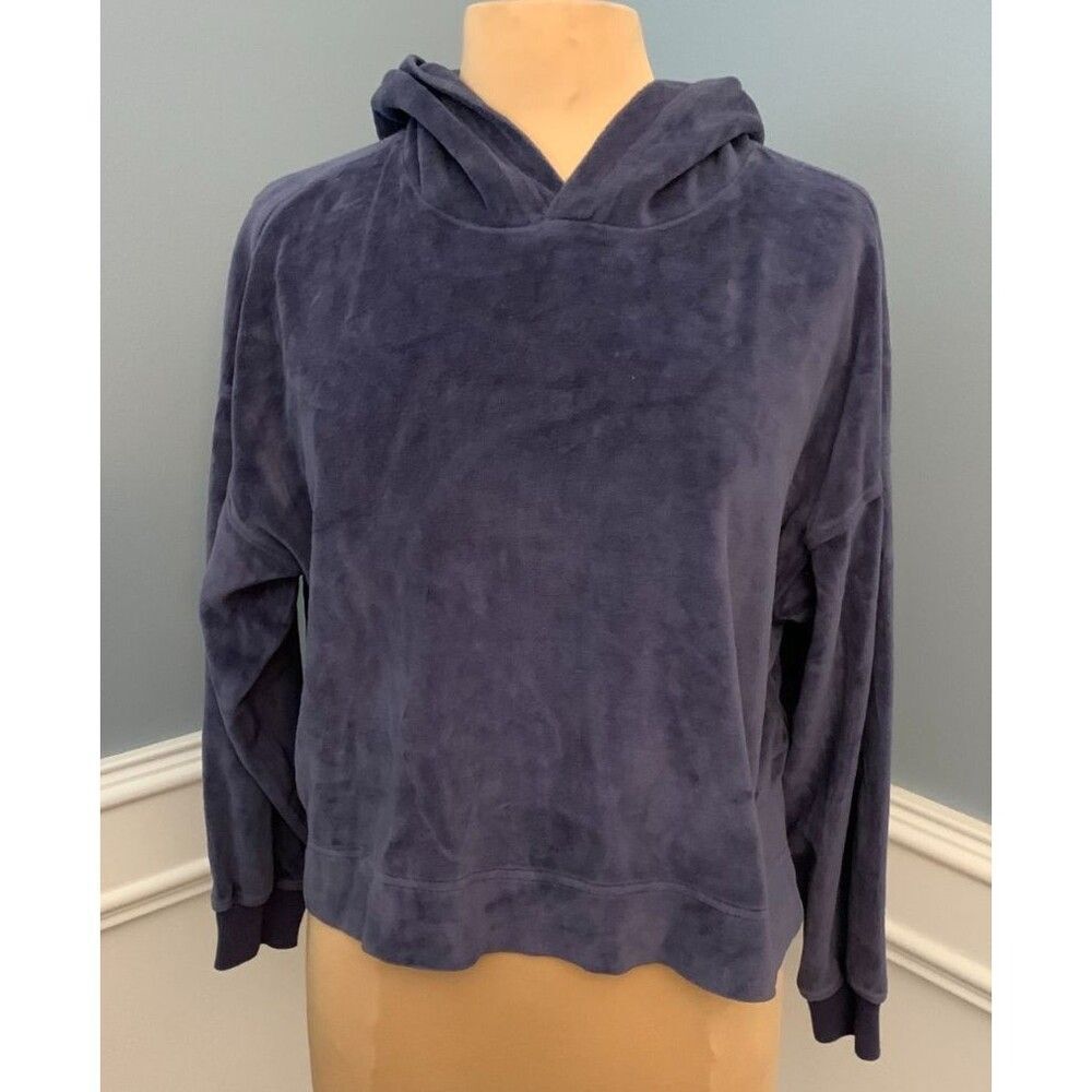 American Eagle Arie Hoodie Womens S/P Petite Velour Long Sleeve Plush Pullover